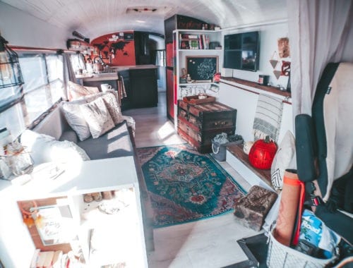 The most fun part of a skoolie build is choosing the layout. The trick is creating the space you want while paying attention to practical issues. | sincewewokeup.com | Since We Woke Up
