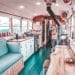 Today we're featuring the Deliberate Life Bus skoolie - a bus conversion with the most gorgeous floors and color scheme we've ever seen. | Since We Woke Up | sincewewokeup.com