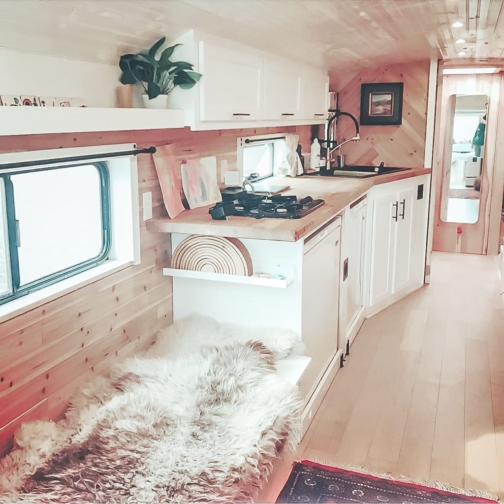 Today we're featuring Appa the Bus, a skoolie named after a giant flying bison! This bus conversion has a huge bathtub you have to see to believe. | Since We Woke Up | sincewewokeup.com