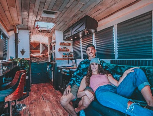 Today we're featuring Bessy, a skoolie conversion by Kels and Jay with a roof raise and plenty of space. See it here! | Since We Woke Up | www.sincewewokeup.com